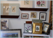 Our showroom has a large collection of picture frames and custom framing examples.